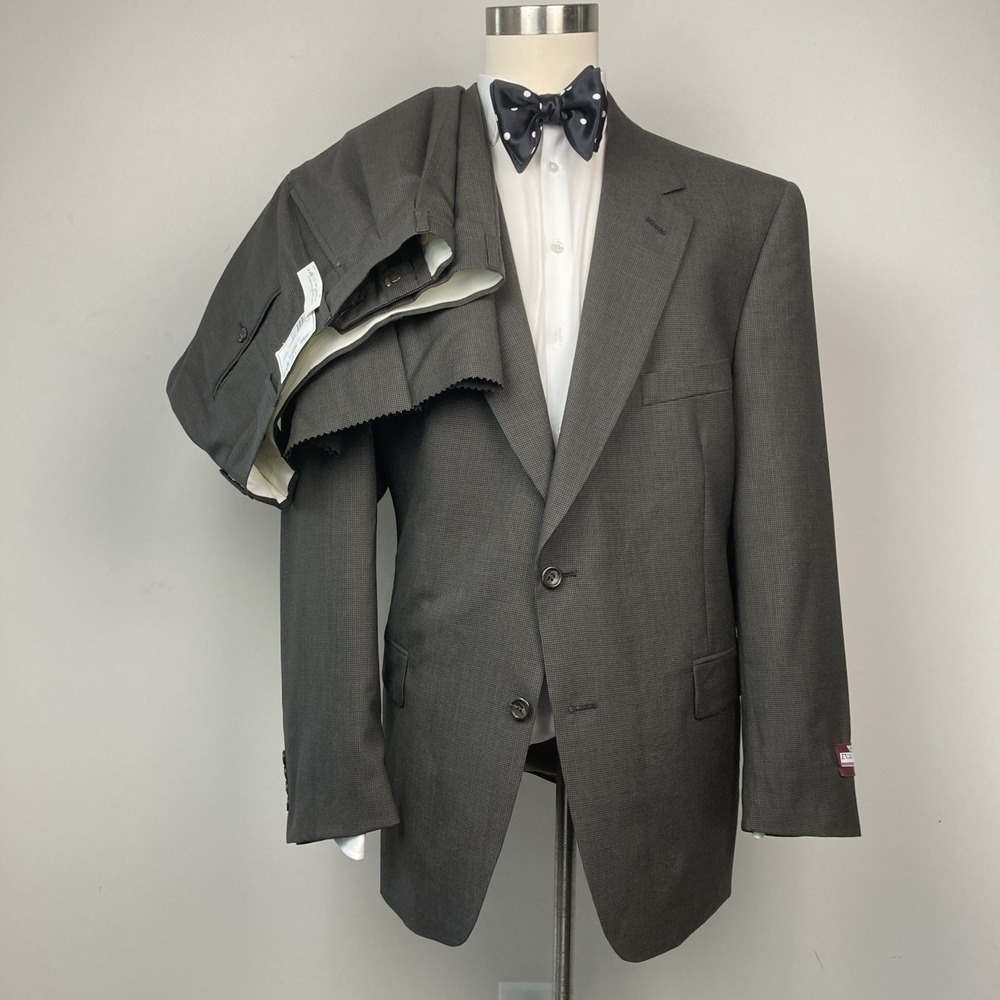Evan Picone Suit Mens 48R 2 Button 100% Wool Pants 40W Pleated Front